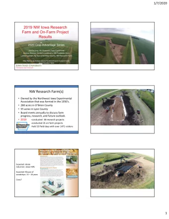 2019 NW Iowa Research  Farm and On-Farm Project  Results  2020 Crop Advantage Series  Joel DeJong,