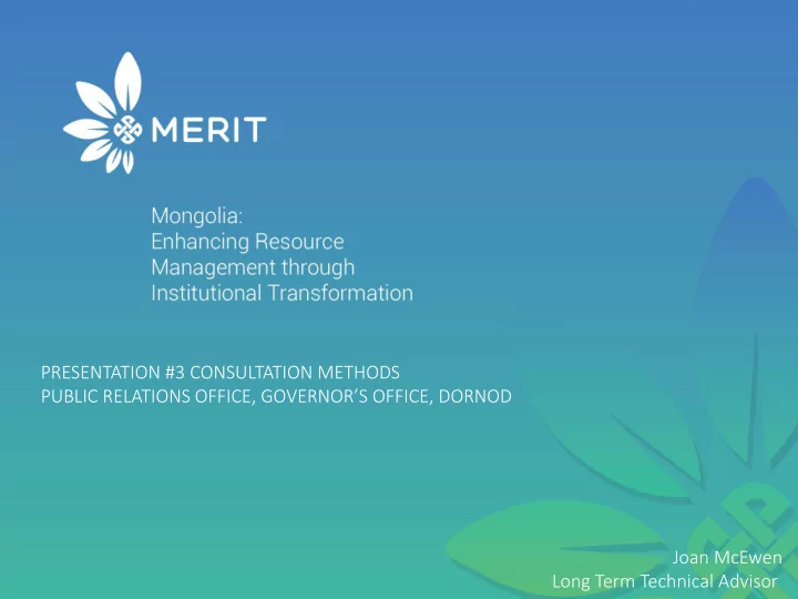 presentation 3 consultation methods public relations