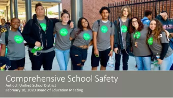 Comprehensive School Safety  Antioch Unified School District  February 18, 2020 Board of Education
