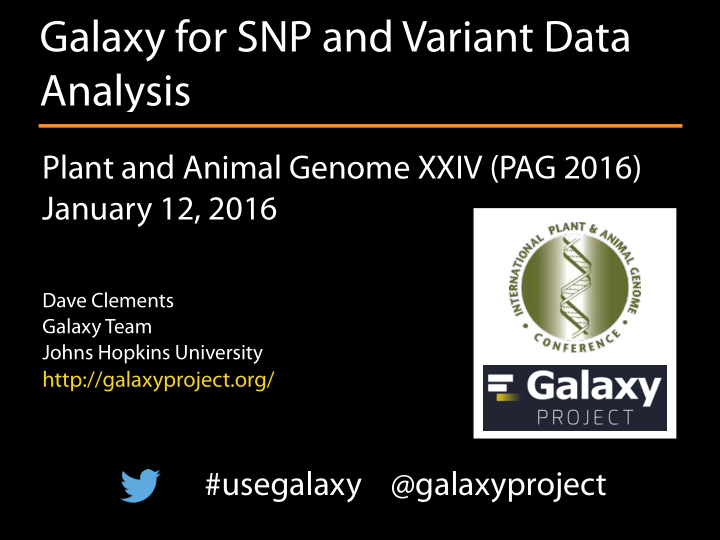 galaxy for snp and variant data analysis
