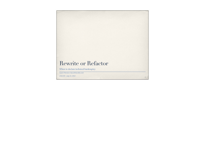 rewrite or refactor