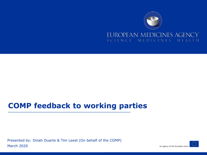 comp feedback to working parties