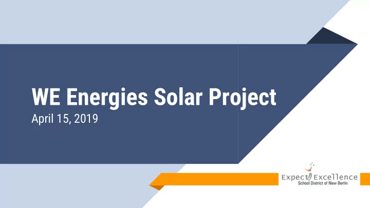 we energies solar project