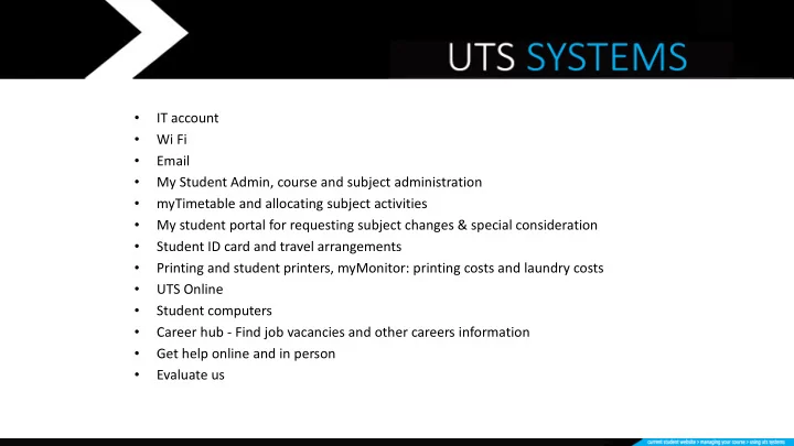 it account wi fi email my student admin course and