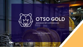 Corporate Presentation  December 2019  IMPORTANT NOTICES AND DISCLAIMERS  This presentation