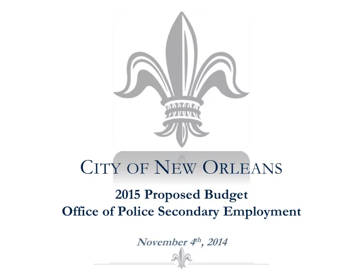 2015 budget presentation