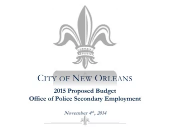 2015 Budget Presentation  Department Mission &amp; Vision  2014 Accomplishments  2015