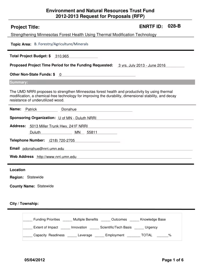 environment and natural resources trust fund 2012 2013