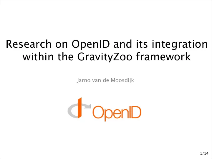 research on openid and its integration within the