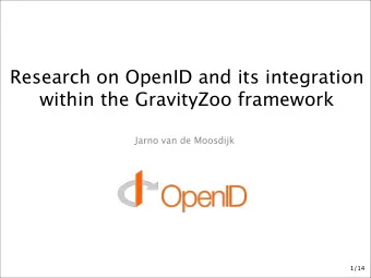 Research on OpenID and its integration  within the GravityZoo framework  Jarno van de Moosdijk