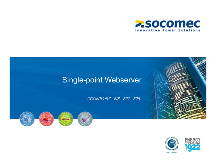 single point webserver