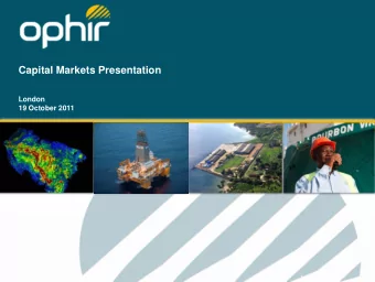 Capital Markets Presentation  London  19 October 2011  1  Disclaimer  This document has been