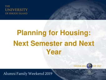 Year  Alumni Family Weekend 2019  Overview  Introductions  Fall Semester  J-Term