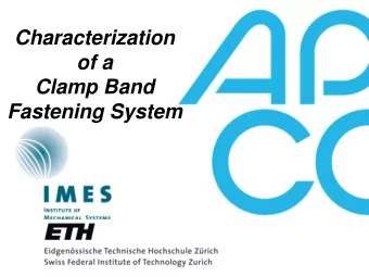 of a  Clamp Band  Fastening System MID/BCS  Characterization of a Clamp Band Fastening System,