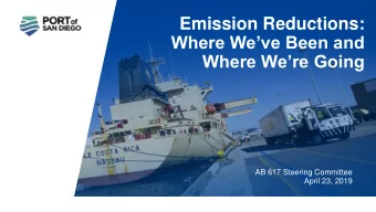 Where Weve Been and  Where Were Going  AB 617 Steering Committee  April 23, 2019  Maritime