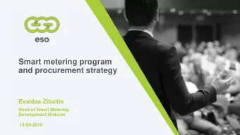 Smart metering program  and procurement strategy Evaldas ibaitis  Head of Smart Metering