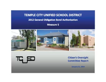 TEMPLE CITY UNIFIED SCHOOL DISTRICT  TEMPLE CITY UNIFIED SCHOOL DISTRICT