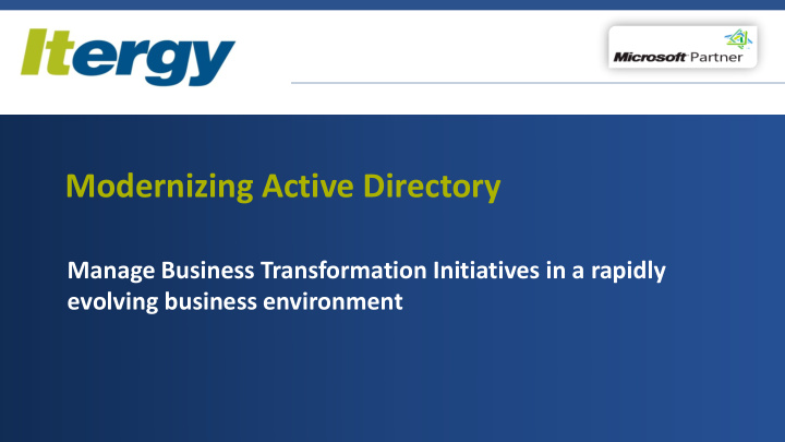 modernizing active directory