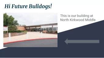 Hi Future Bulldogs!  This is our building at North Kirkwood Middle.  This is our main hall and some