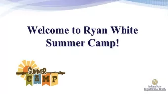 Welcome to Ryan White  Summer Camp!  Camp Clarifications  Facilities Location (s)  Lunch will