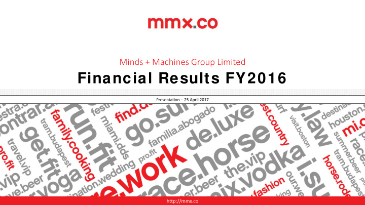 financial results fy2016