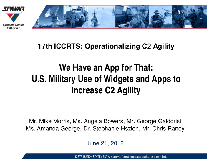 we have an app for that u s military use of widgets and