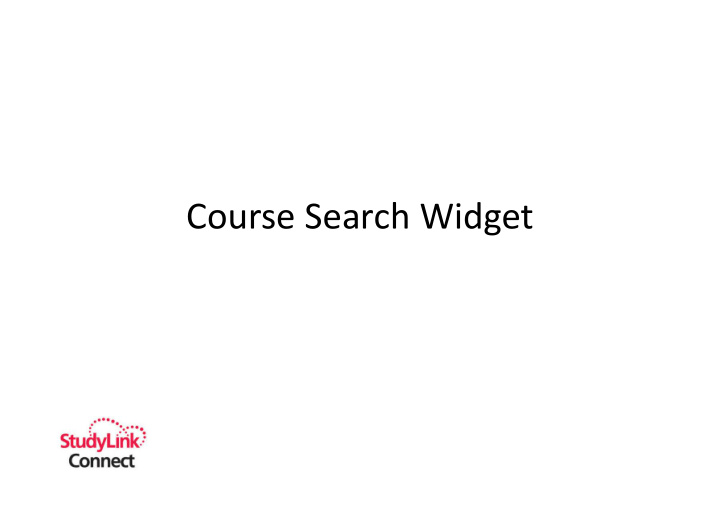 course search widget topics