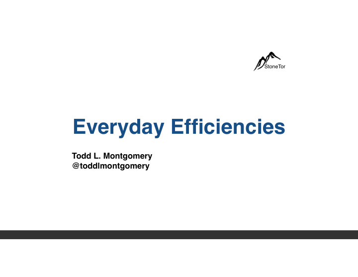 everyday efficiencies