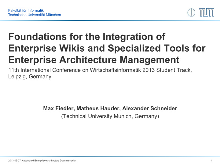 foundations for the integration of enterprise wikis and
