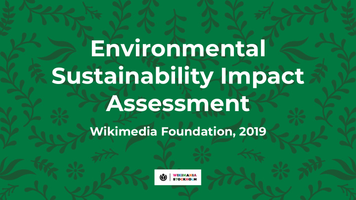 environmental sustainability impact assessment
