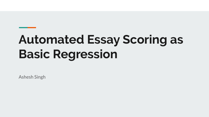 automated essay scoring as basic regression