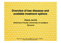 overview of bee diseases and overview of bee diseases and