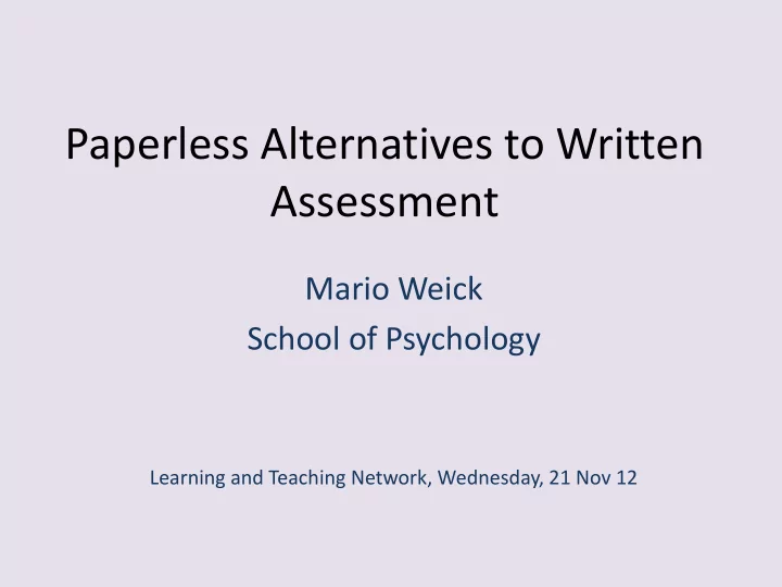 paperless alternatives to written