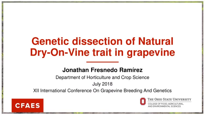 genetic dissection of natural