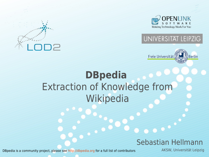 dbpedia extraction of knowledge from wikipedia