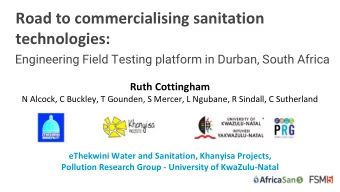 technologies:  Engineering Field Testing platform in Durban, South Africa  Ruth Cottingham  N