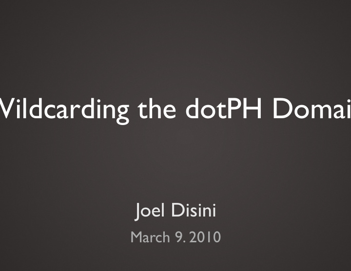 wildcarding the dotph domain