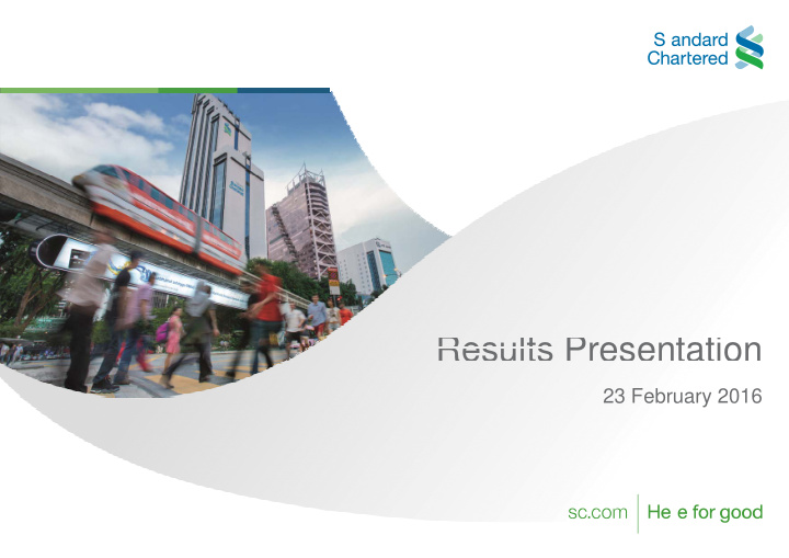 full year 2015 results presentation results presentation