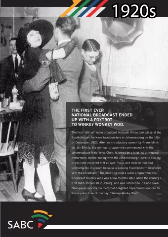 THE FIRST EVER  NATIONAL BROADCAST ENDED  UP WITH A FOXTROT  TO WINKEY WONKEY WOO.  The first