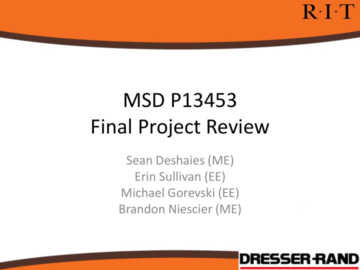 msd p13453 final project review