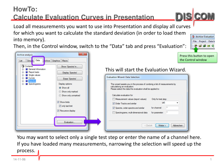 howto calculate evaluation curves in presentation