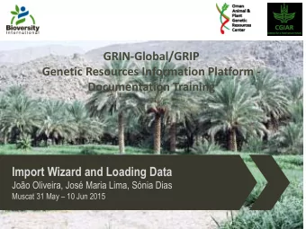 Documentation Training  Import Wizard and Loading Data  Joo Oliveira, Jos Maria Lima, Snia