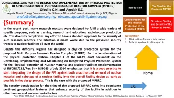 {Summary}  Structure, Staffing  the Physical  and Security of the  Protection of the  Proposed