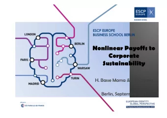 Nonlinear Payoffs to  Corporate  Sustainability  H. Basse Mama &amp; J. Fouquau  Berlin, September
