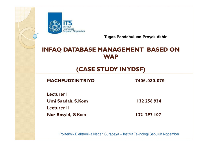 infaq database management based on infaq database