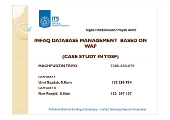 INFAQ DATABASE MANAGEMENT  BASED ON  INFAQ DATABASE  MANAGEMENT  BASED ON  WAP  WAP  (CASE  (CASE