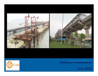 Investors Presentation  June 2018  Page 1  Contents  Executive Summary  Corporate Profile &amp;