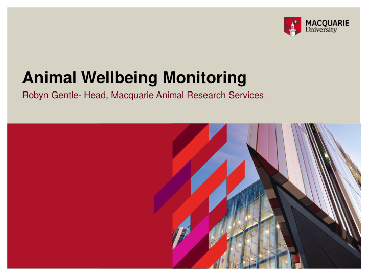 animal wellbeing monitoring