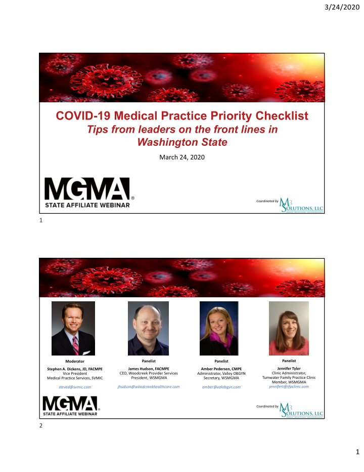 covid 19 medical practice priority checklist