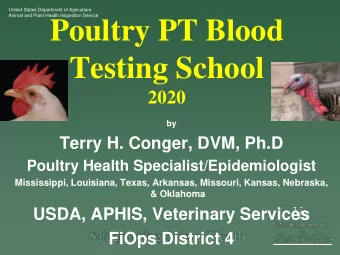 Poultry PT Blood  Testing School  2020  by  Terry H. Conger, DVM, Ph.D  Poultry Health